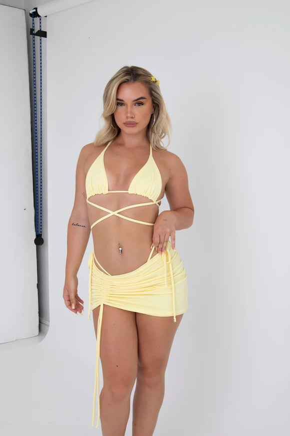 FRONT RUCHED MINI COVER UP (all prints)
