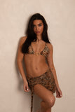 LEOPARD MESH FRONT RUCHED MINI