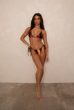 BROWN BLURRED BEADED BIKINI SET