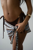 CHOCOLATE GOLD DETAIL BIKINI & ZIGZAG SPARKLE SARONG