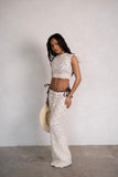 CREAM LACE CROP TOP