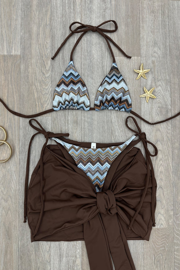 CHOCOLATE ZIGZAG 3 PIECE SWIM