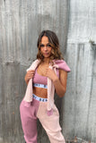 TWO TONE PINK BENINI JOGGERS SIZE 4 PETITE