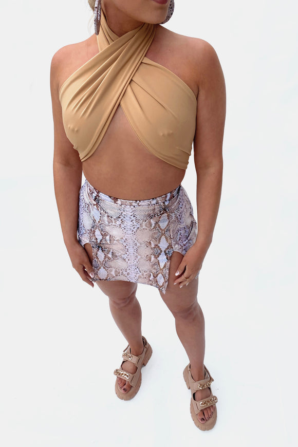 CARAMEL WRAP TOP SIZE SMALL