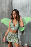 SEAMLESS HALTER NECK TOP IN SAGE BLURRED LINES SIZE 6