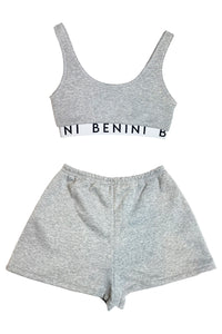GREY MARL LOUNGE SHORTS