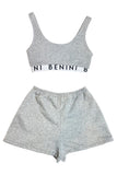GREY MARL LOUNGE SHORTS