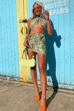 FRONT RUCHED MINI SKIRT